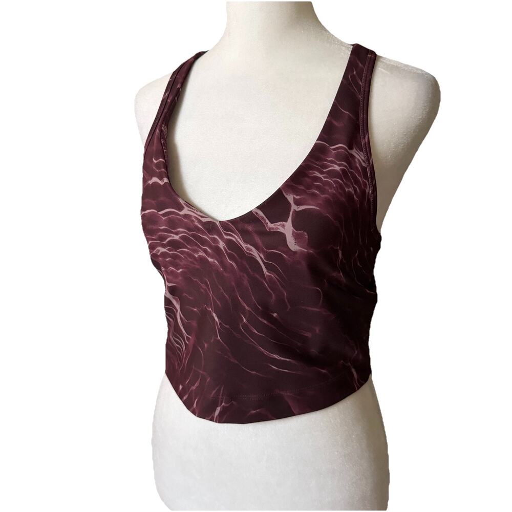 Sage Collective Womens Large Cropped Tank Top Shelf Bra Racerback Vneck Purple - Picture 4 of 6